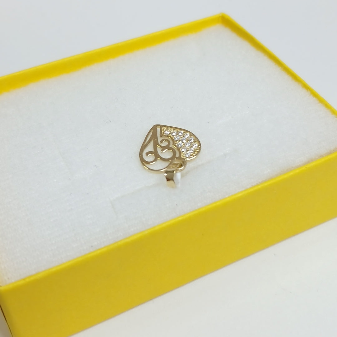 DIJE TEJIDO CORAZON CON CIRCONIAS Y ARBOL DE LA VIDA 14K 0.9 GR (NUEVO)