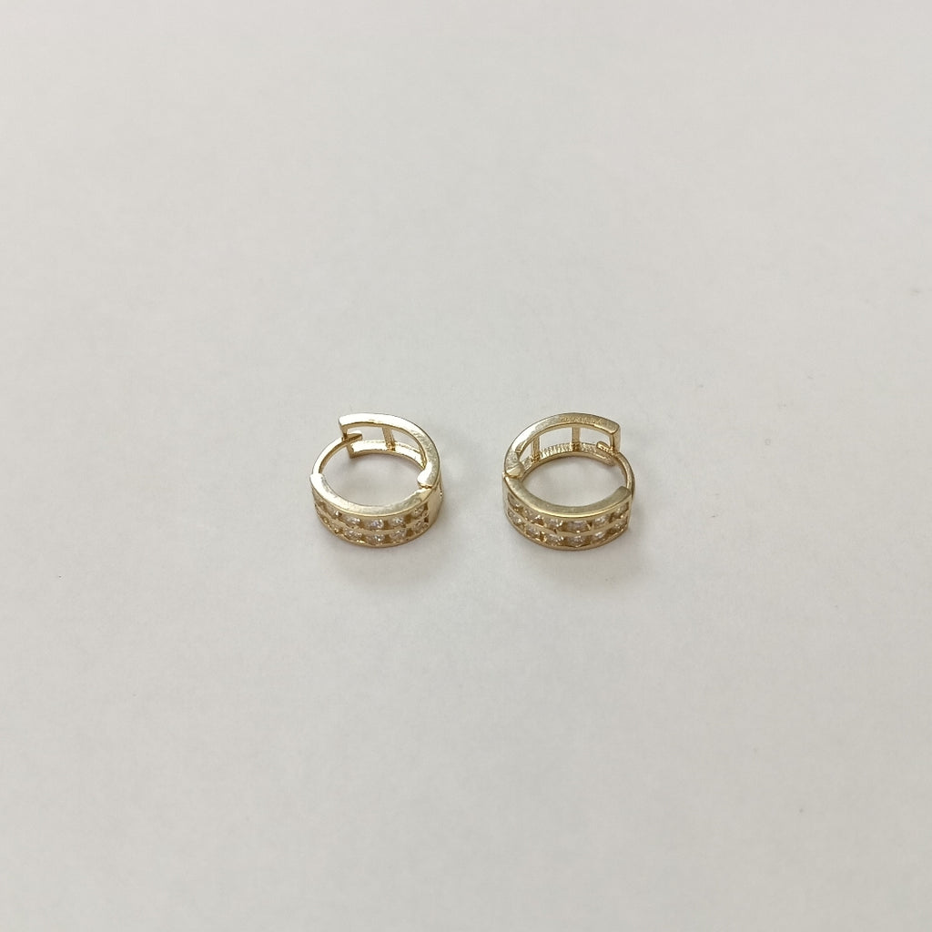 ARETES HUGGIES C CIRCONIAS 14K 1.7 GR (NUEVO)