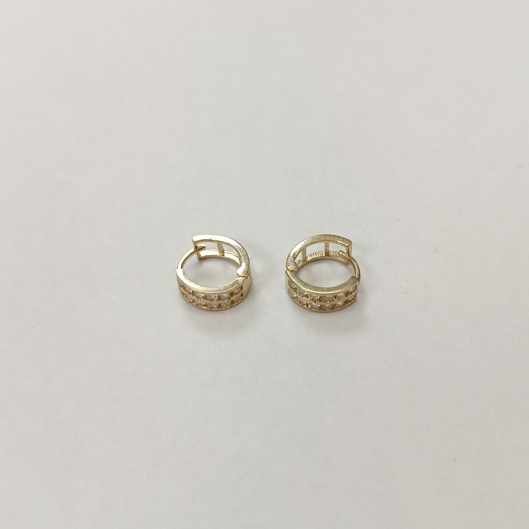 ARETES HUGGIES C CIRCONIAS 14K 1.7 GR (NUEVO)