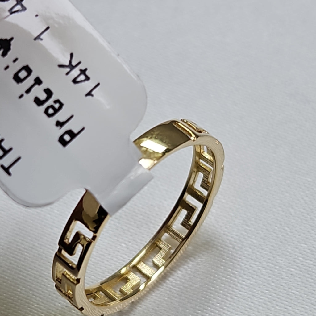 ANILLO ARGOLLA C GRECAS 14K 7 TALLA 1.4 GR (NUEVO)