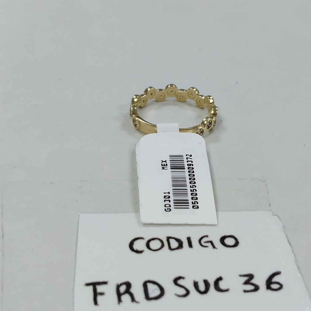 ANILLO ANILLITO C CIRCONIAS 14K 8 TALLA 2.2 GR (NUEVO)