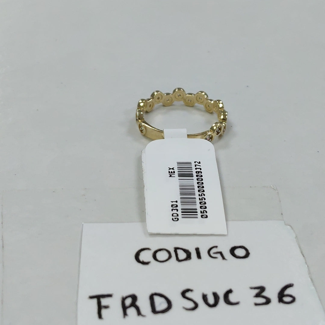 ANILLO ANILLITO C CIRCONIAS 14K 8 TALLA 2.2 GR (NUEVO)