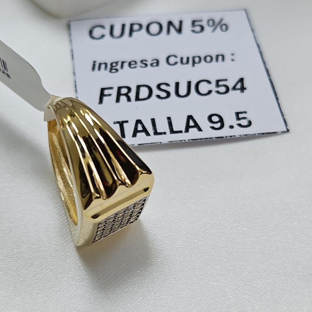 ANILLO C CIRCONIAS 14K 9.5 TALLA 5.4 GR (NUEVO)