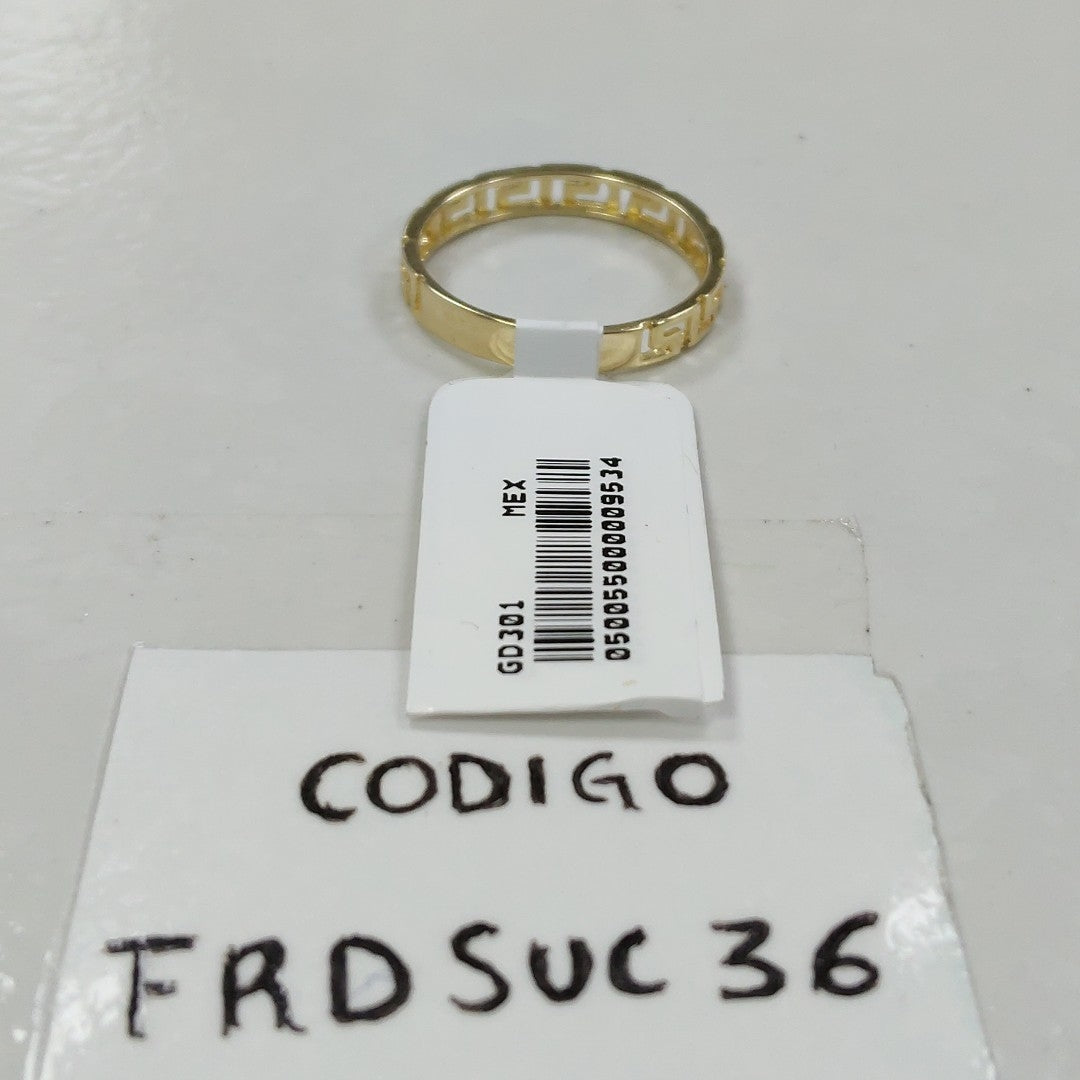ANILLO ARGOLLA C GRECAS 14K 7 TALLA 1.5 GR (NUEVO)