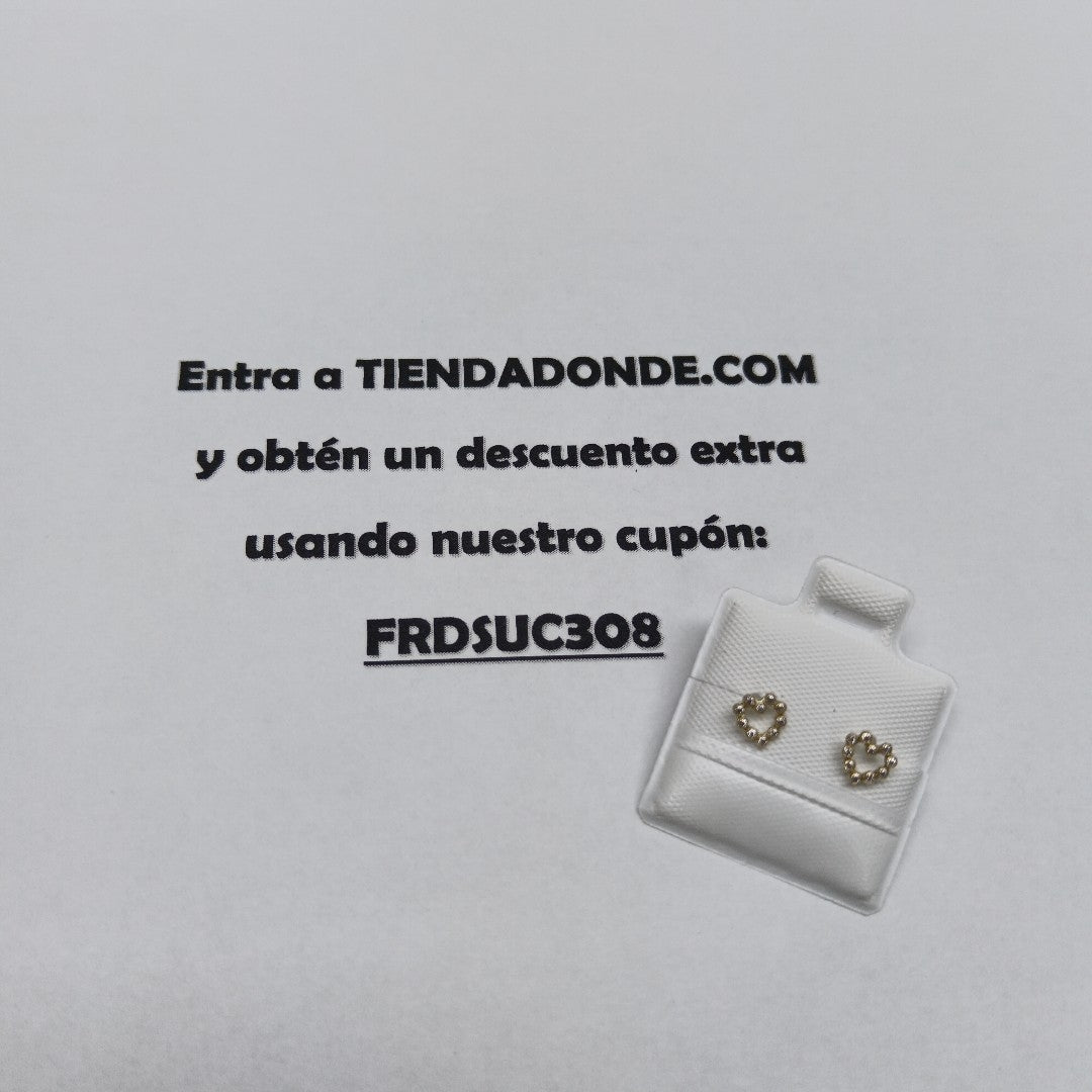 BROQUELES BROQUEL FIG CORAZON 14K 0.23 GR (NUEVO)