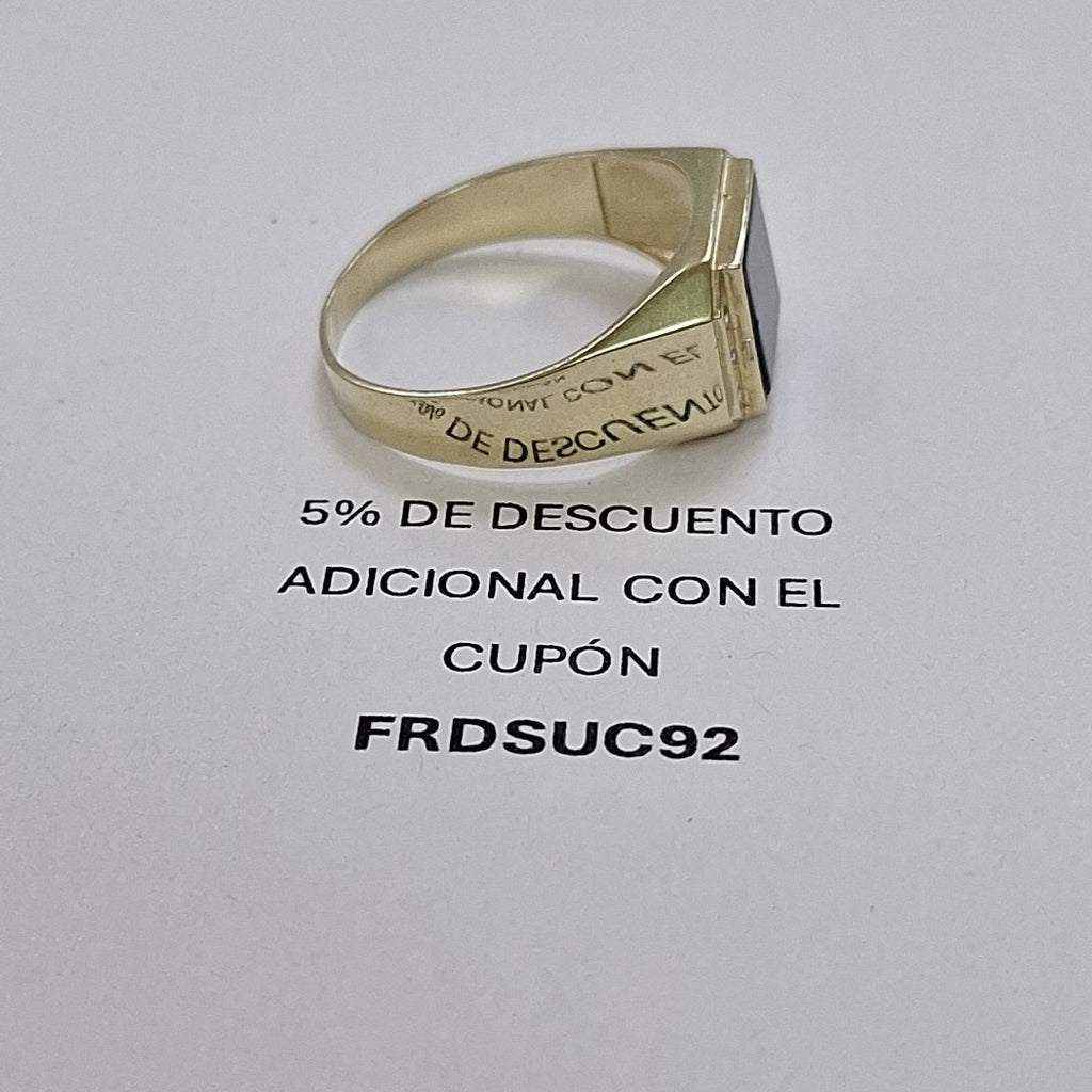 ANILLOS CON ONIX Y CIRCONIAS 10K TALLA 11 3.9 GR (NUEVO)
