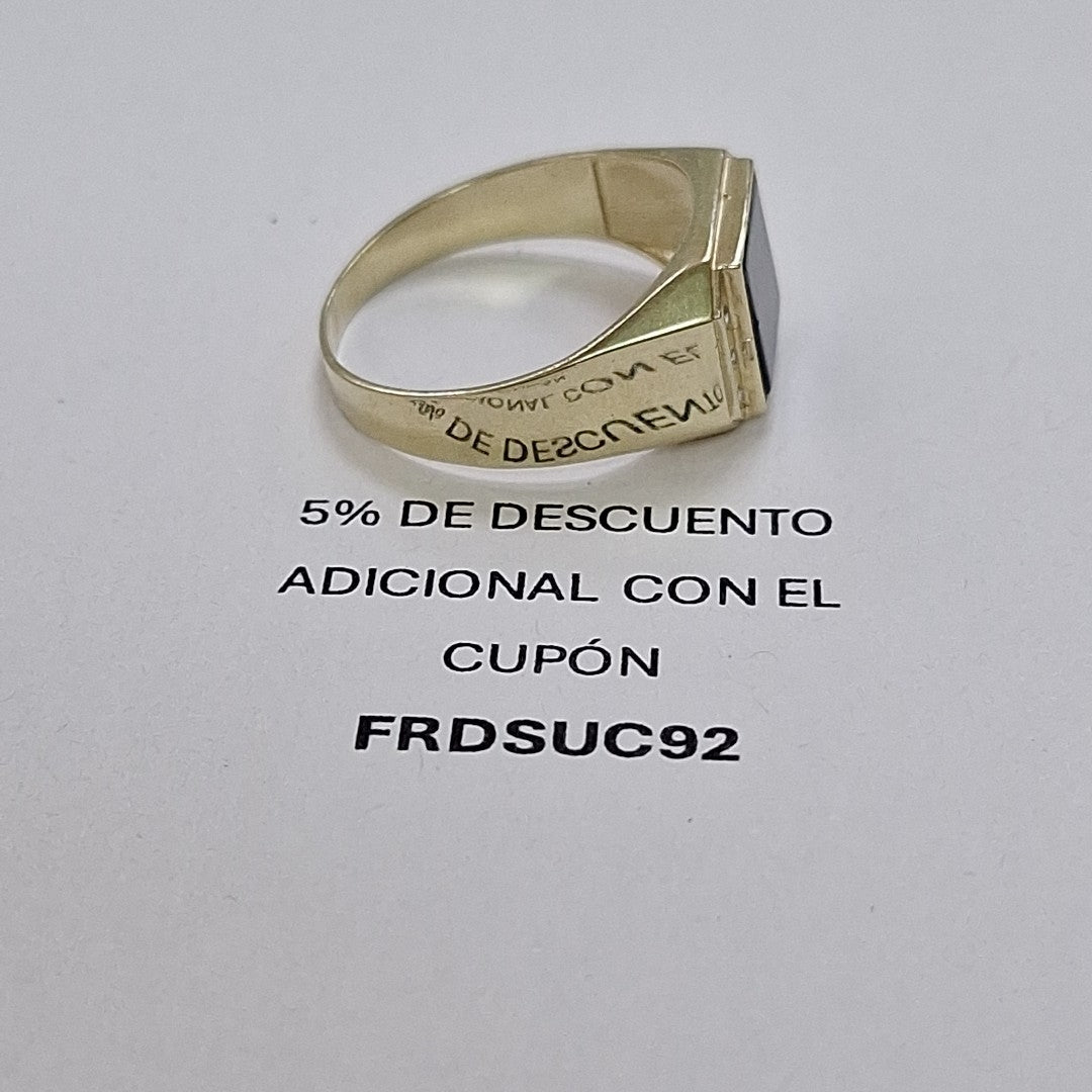 ANILLOS CON ONIX Y CIRCONIAS 10K TALLA 11 3.9 GR (NUEVO)