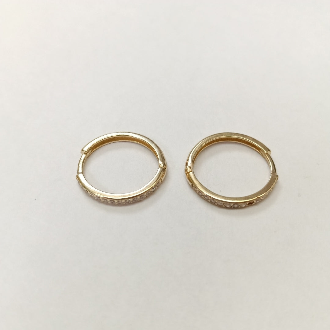 ARETES ARRACADAS C CIRCONIAS 14K 2.1 GR (NUEVO)