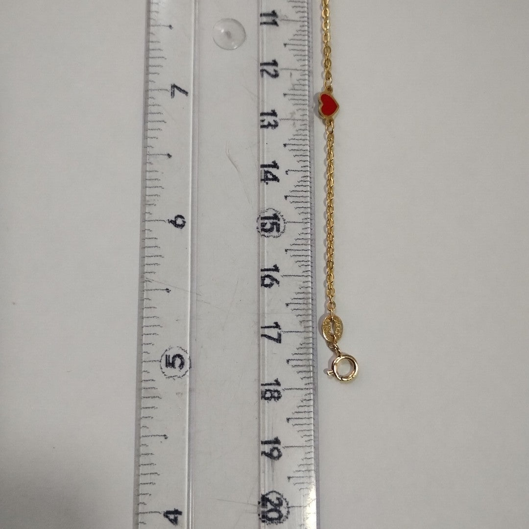 PULSERA ESPECIAL CON CORAZONES 14K 18 CM 1.4 GR (NUEVO)