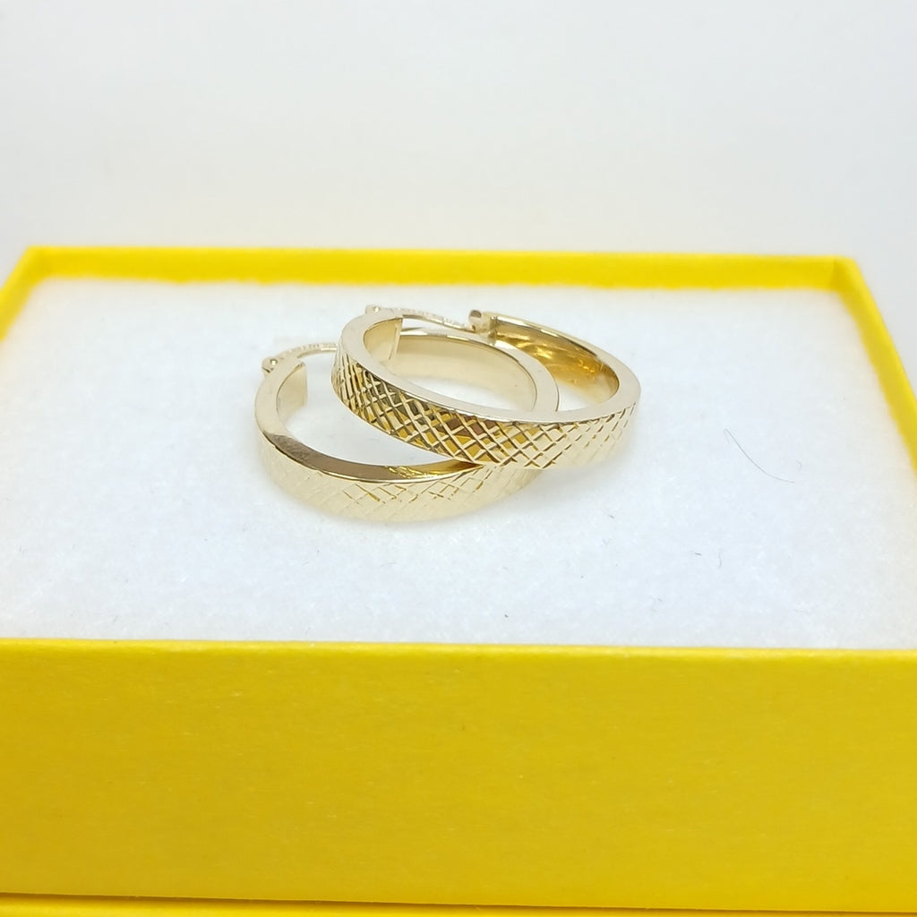 ARETES TEJIDO ARRACADAS FACETADAS 14K 3 GR (NUEVO)