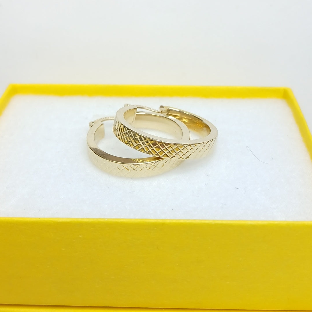 ARETES TEJIDO ARRACADAS FACETADAS 14K 3 GR (NUEVO)