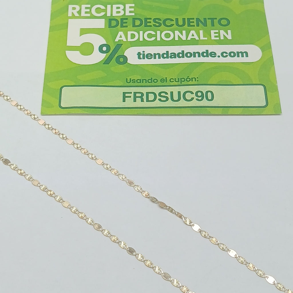 CADENAS TEJIDO GUCHI ORO 10K 40 A 45 CM 1.4 GR (NUEVO)