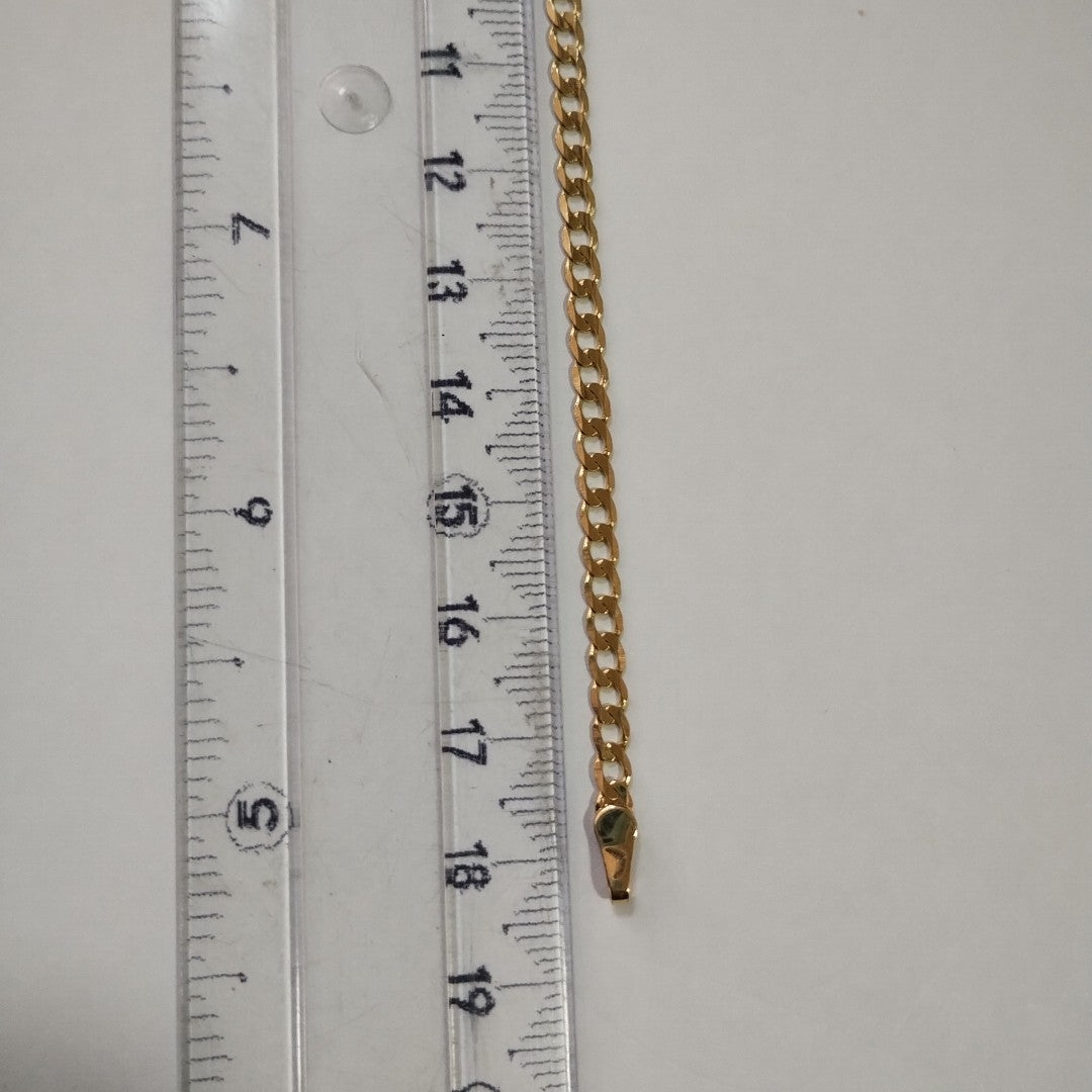 PULSERA TEJIDO BARBADA 14K 18 CM 3.2 GR (NUEVO)