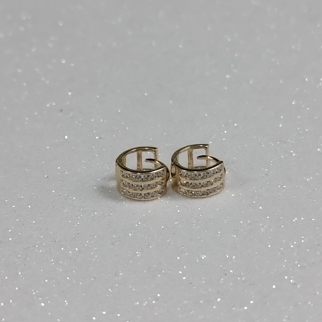ARETES HUGGIES C CIRCONIA 14K 2.1 GR (NUEVO)