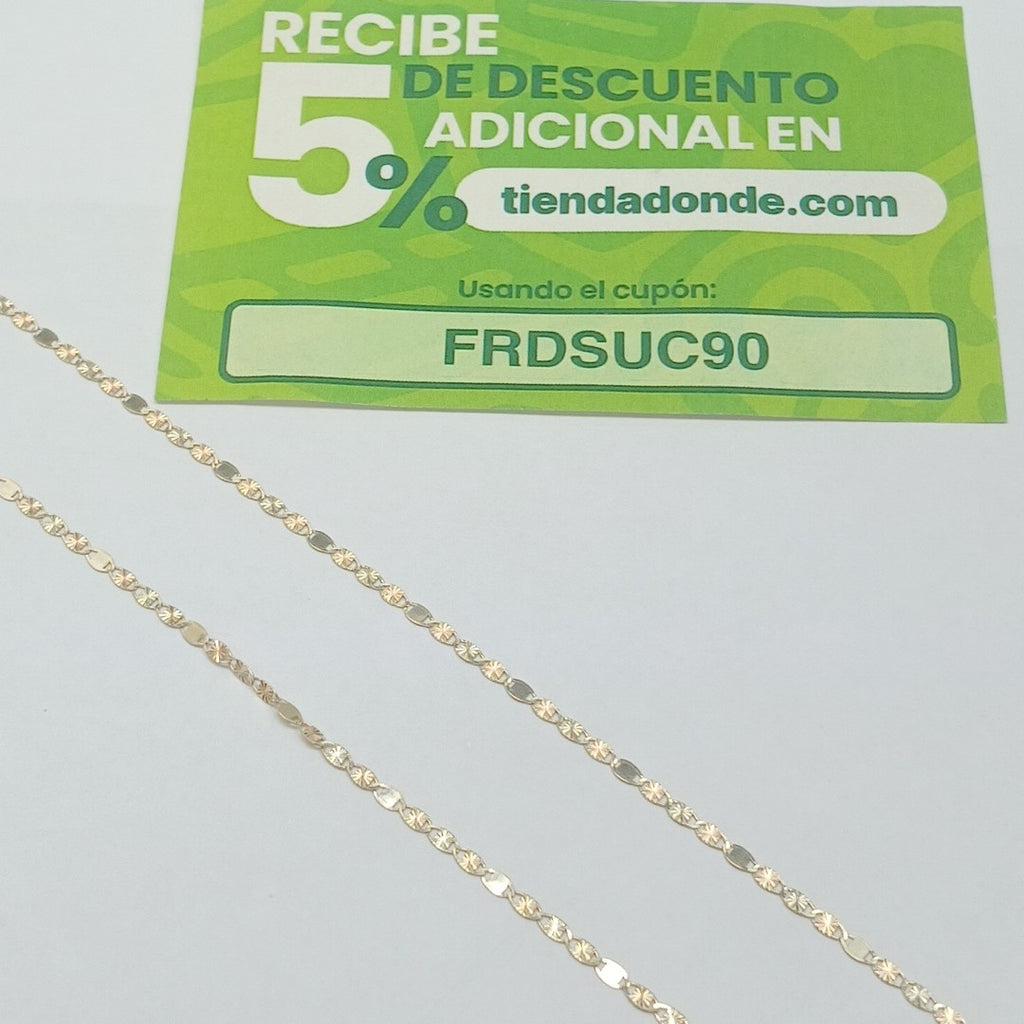CADENAS TEJIDO GUCHI ORO 10K 40 A 45 CM 1.4 GR (NUEVO)