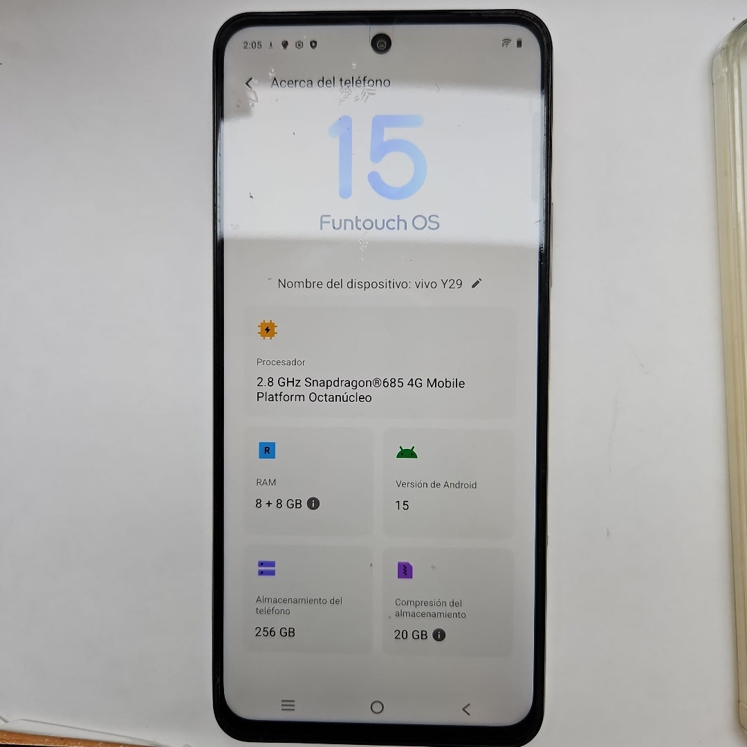 CELULAR VIVO Y29 V2434 (2025) 256 GB 8 GB RAM (SEMINUEVO)