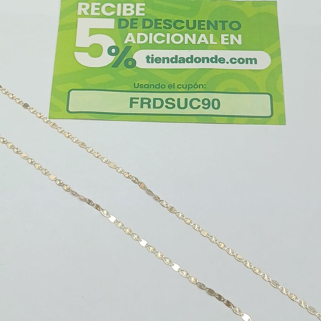 CADENAS TEJIDO GUCHI ORO 10K 40 A 45 CM 1.4 GR (NUEVO)
