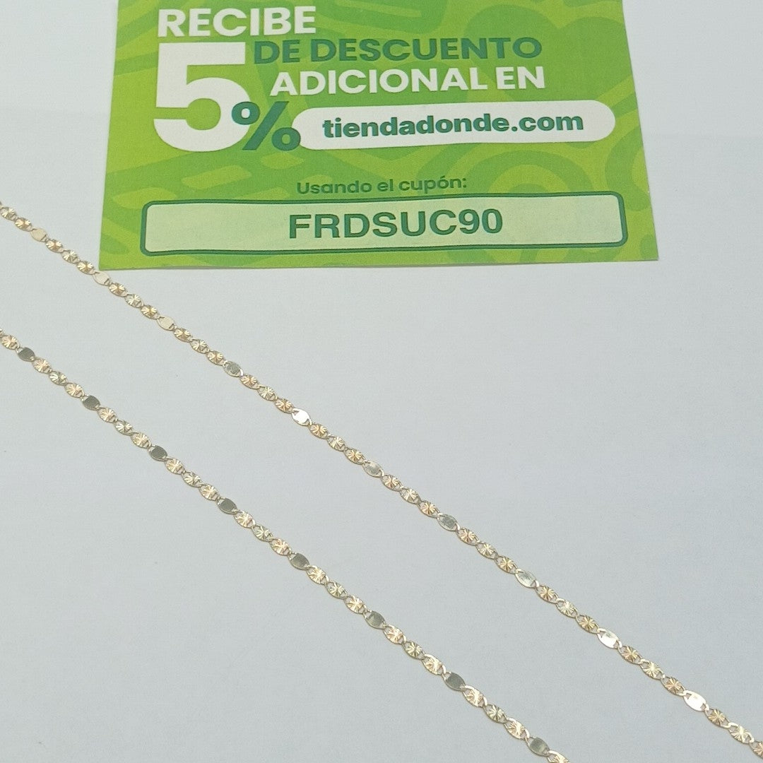 CADENAS TEJIDO GUCHI ORO 10K 55 CM 1.7 GR (NUEVO)