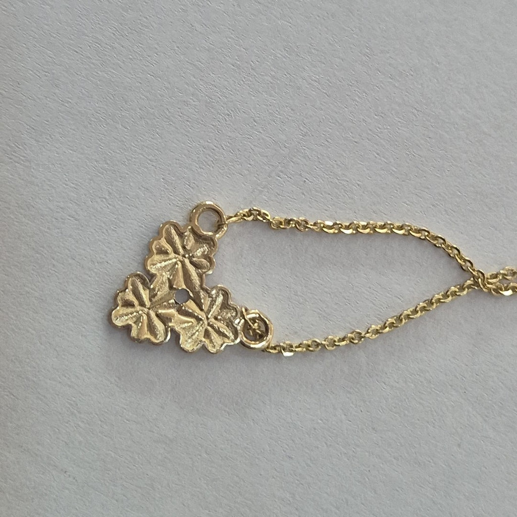 CADENA TEJIDO GARGANTILLA ESPECIAL C FLORES 14K 45 CM 2.9 GR (NUEVO)