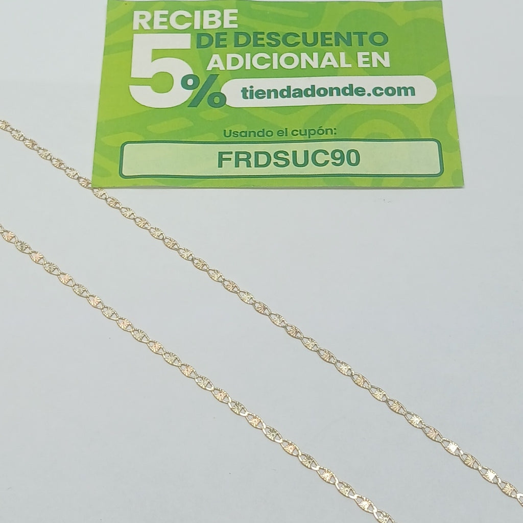 CADENAS TEJIDO GUCHI ORO 10K 55 CM 2.9 GR (NUEVO)