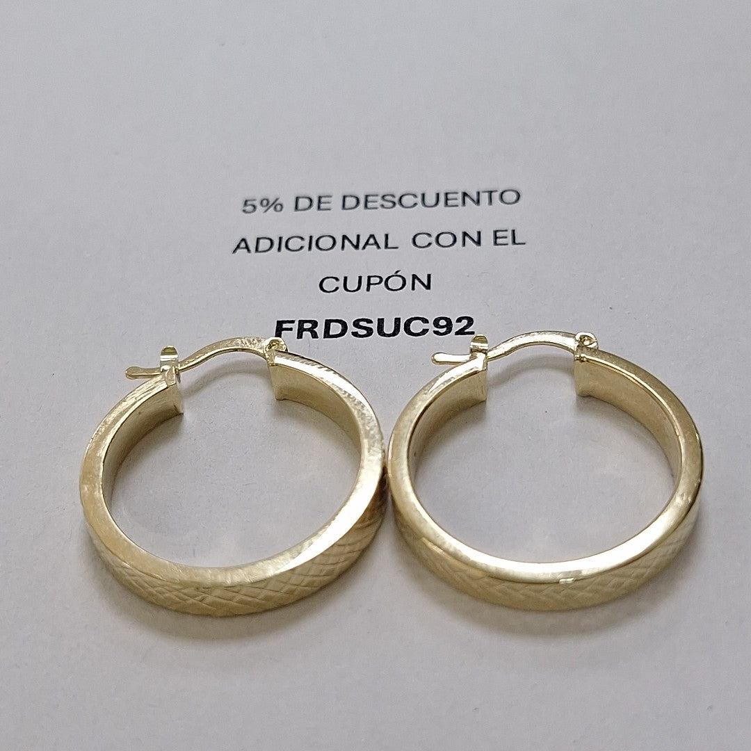 ARETES TEJIDO ARRACADAS FACETADAS 14K 2.9 GR (NUEVO)