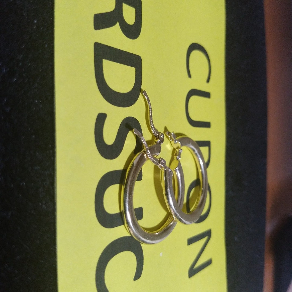 ARETES TEJIDO ARRACADA LISA 14K 2 GR (NUEVO)