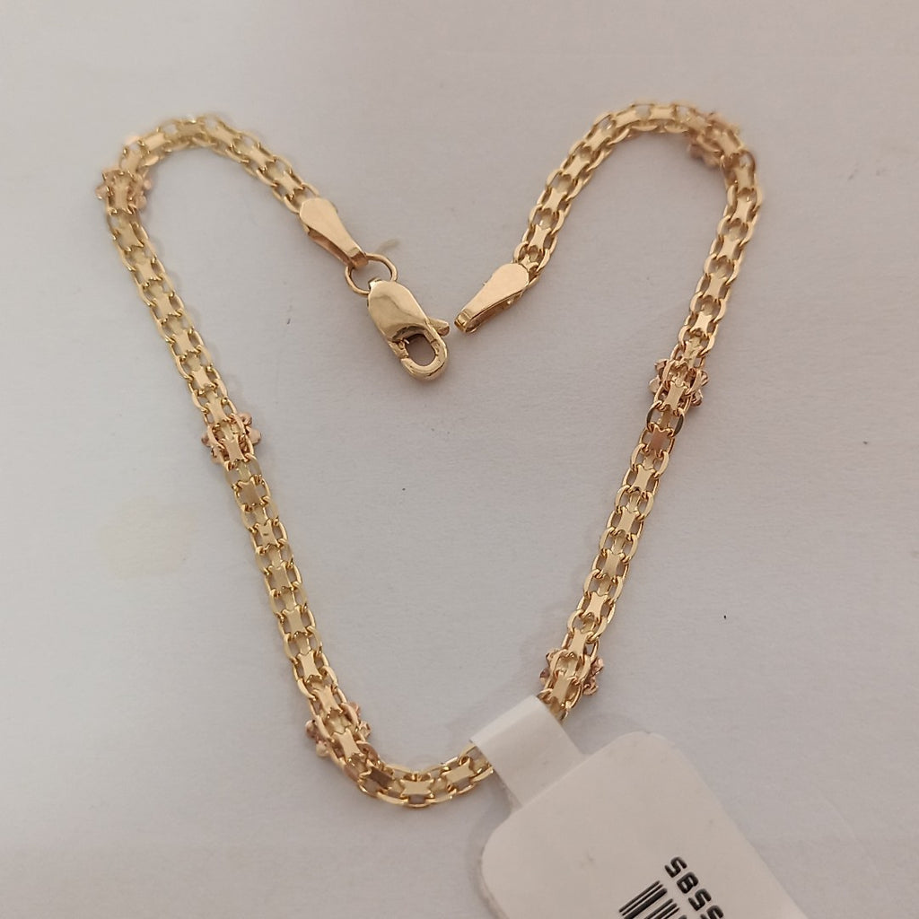 PULSERA ESPECIAL C FLORES 14K 18 CM 3 GR (NUEVO)
