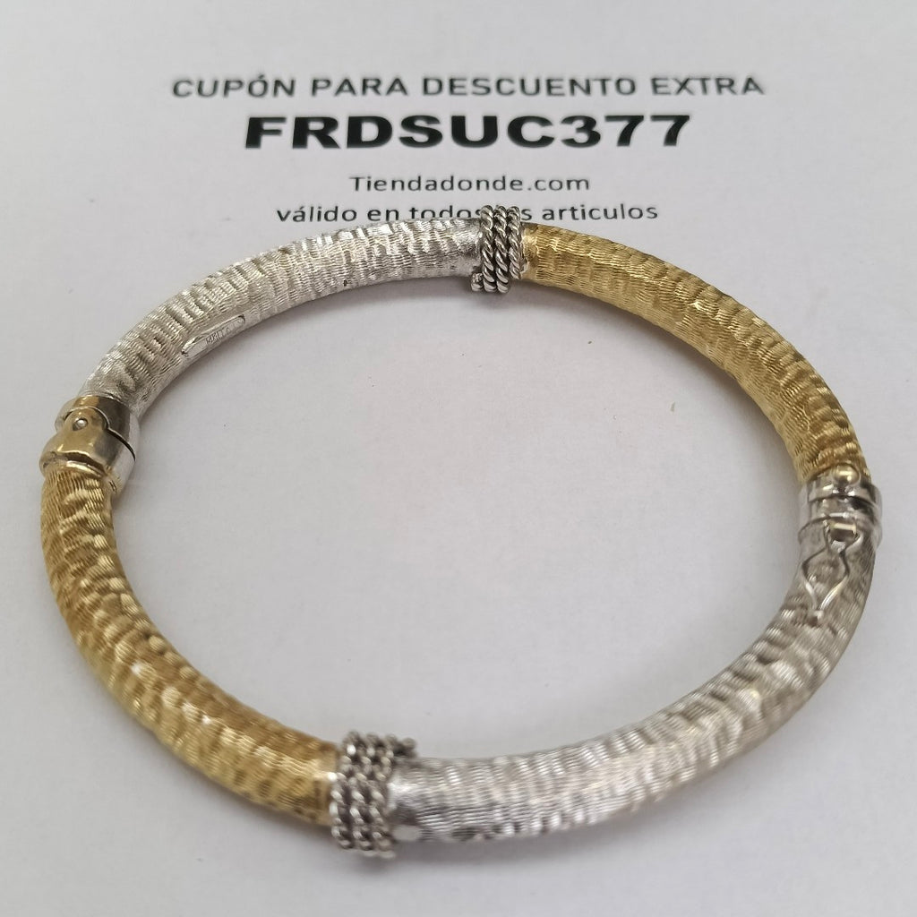 PULSERA RIGIDA ORO COMBINADO 14 K 12.2 GRMS (SEMINUEVO)