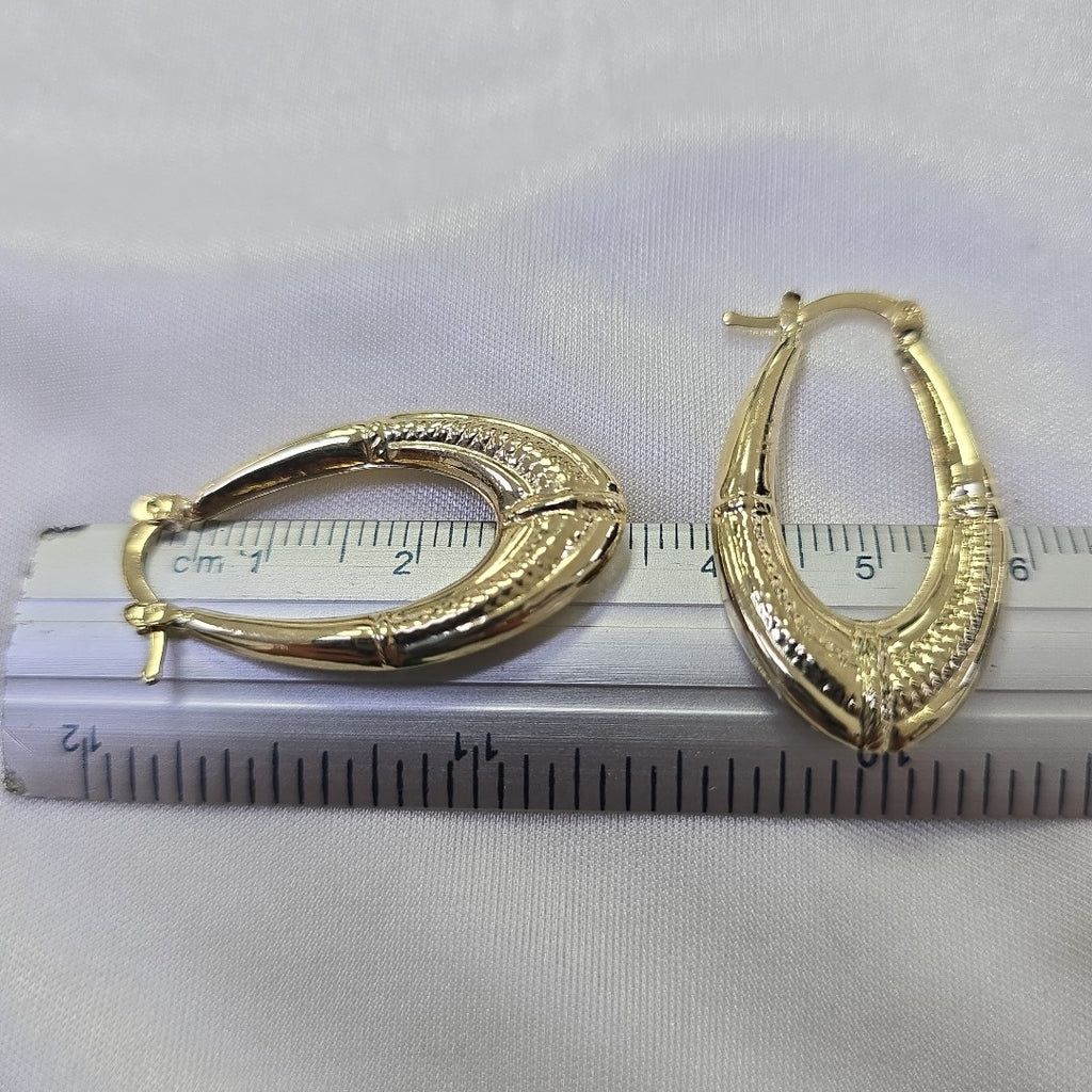 ARETES ARRACADAS ESTRIADAS 14K 2.5 GR (NUEVO)