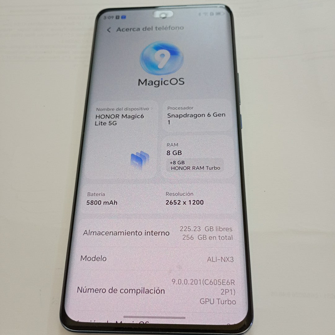 CELULAR HONOR MAGIC6 LITE 5G ALI-NX3 (2023) 256 GB 8 GB RAM (SEMINUEVO)