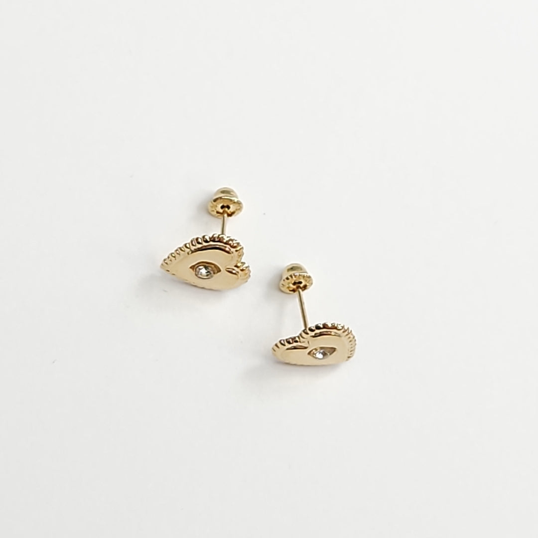 BROQUELES BROQUEL FIG CORAZON C CIRCONIA 14K 0.2614 GR (NUEVO)