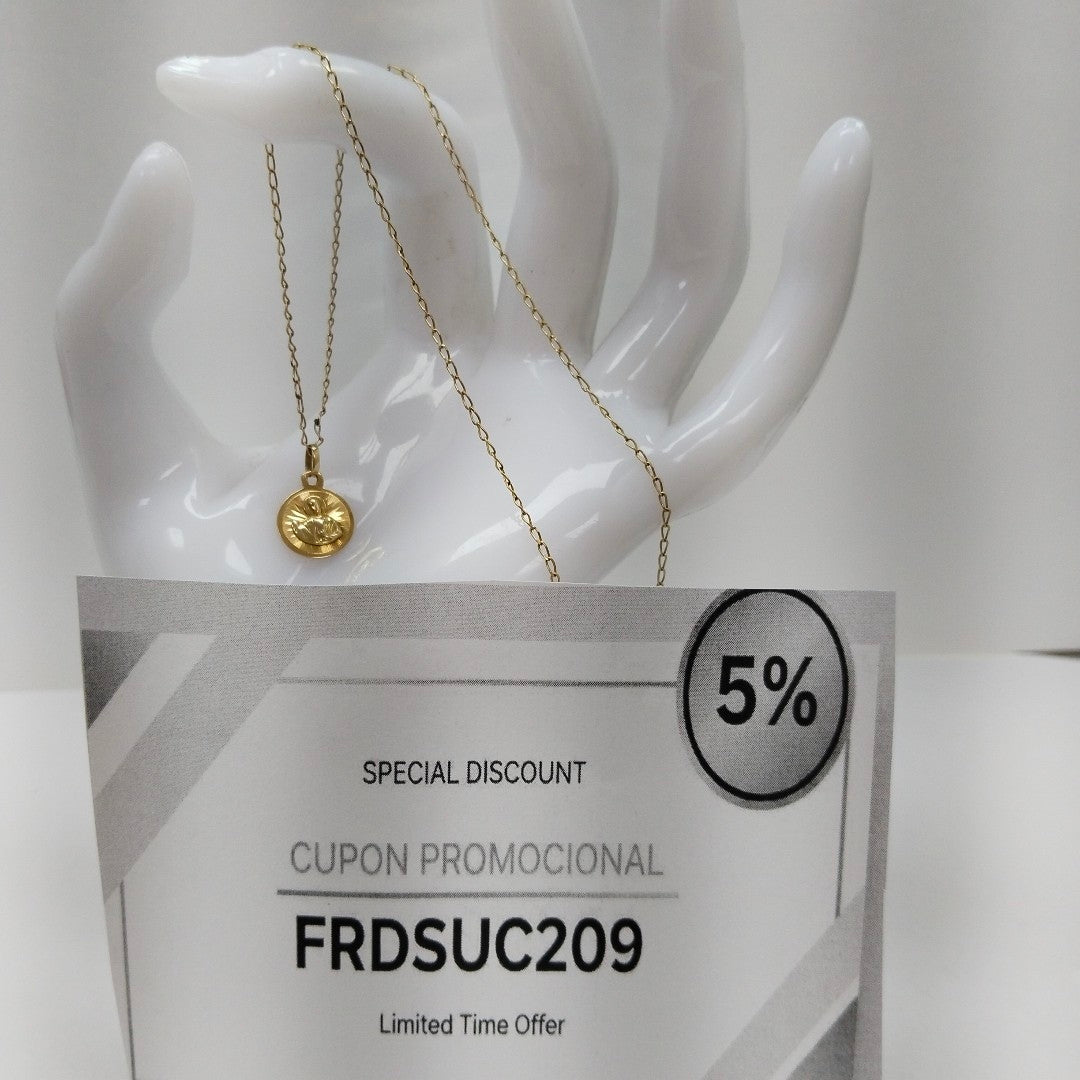 CADENA,MEDALLA RELIGIOSA ORO 10 K 1,60 GRMS (SEMINUEVO)