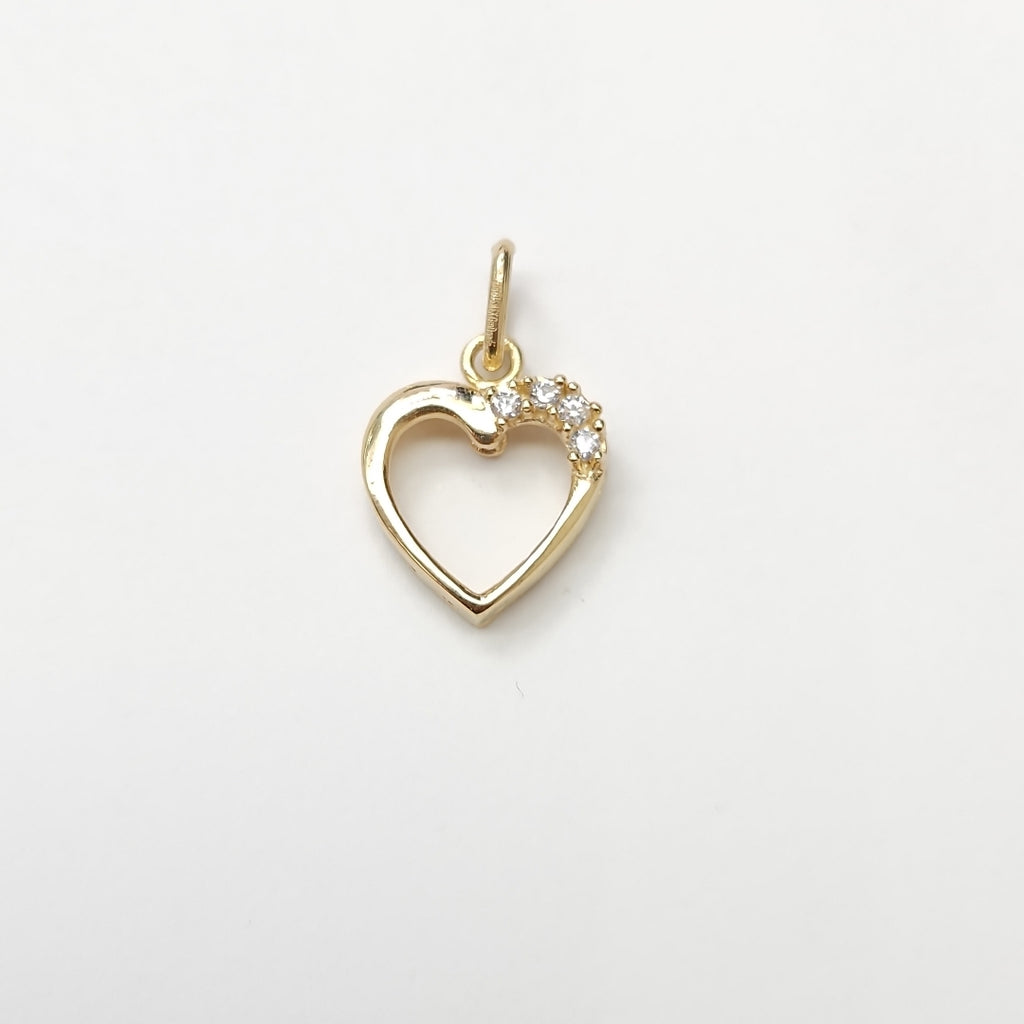 DIJE CORAZON CON CIRCONIAS 14K 1.4 GR (NUEVO)