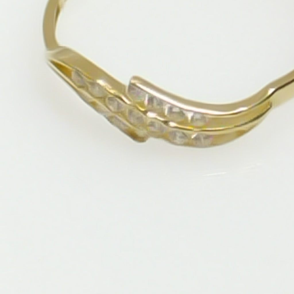 ANILLOS CON CIRCONIAS 14K TALLA 7 0.8 GR (NUEVO)