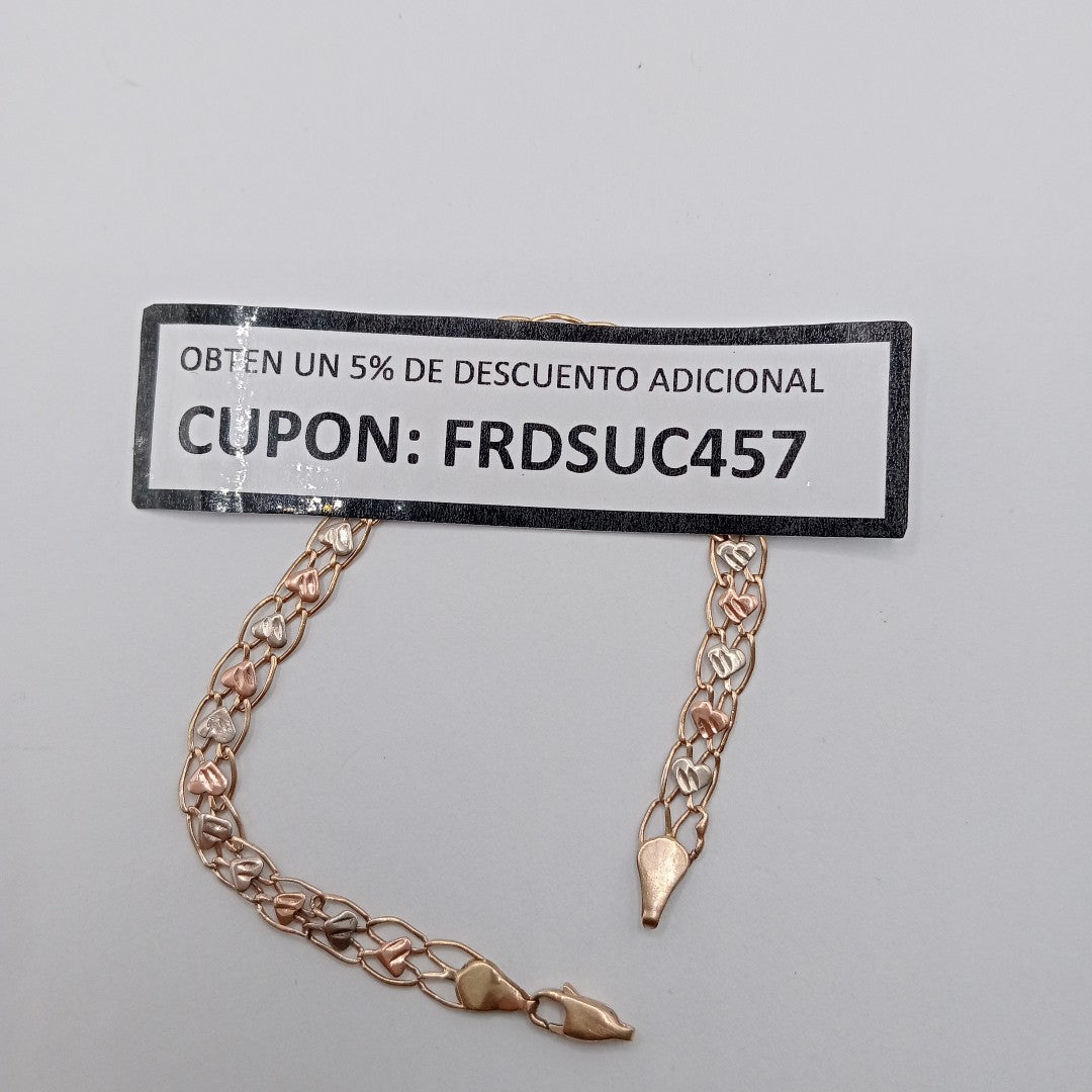 PULSERA ORO COMBINADO 10 K 3.5 GRMS (SEMINUEVO)
