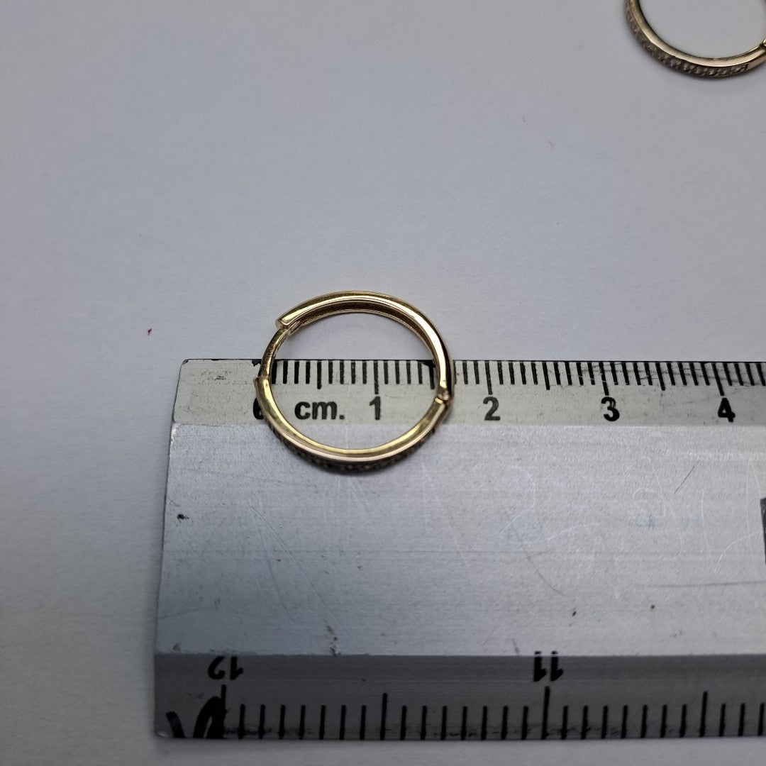 ARETES ARRACADAS C CIRCONIAS 14K 2 GR (NUEVO)