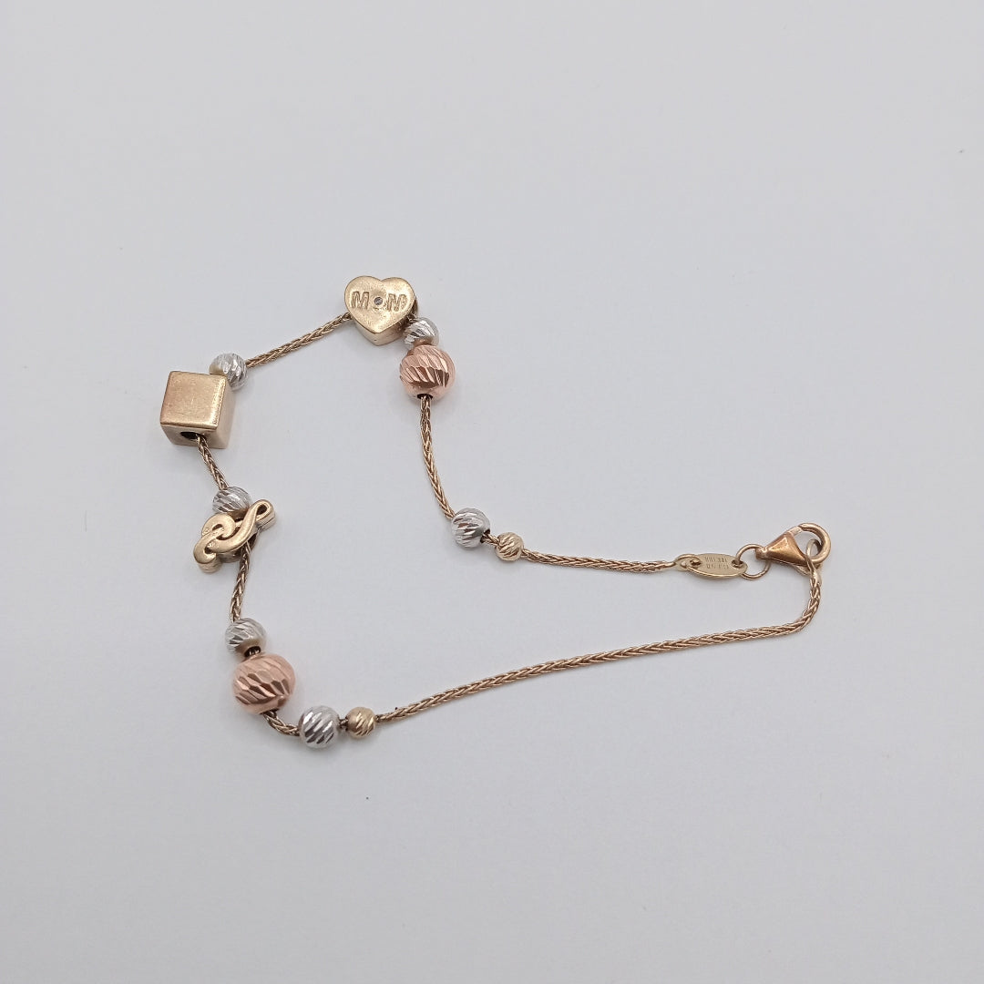 PULSERA ORO COMBINADO 10 K 4.3 GRMS (SEMINUEVO)