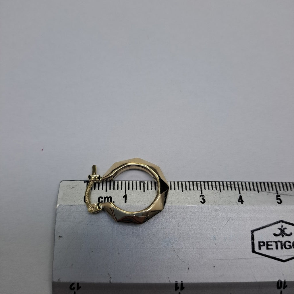 ARETES TEJIDO ARRACADAS FACETADAS 14K 1.7 GR (NUEVO)
