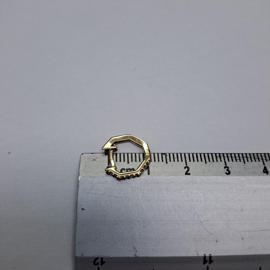 ARETES HUGIES C CIRCONIAS 14K 1.4 GR (NUEVO)
