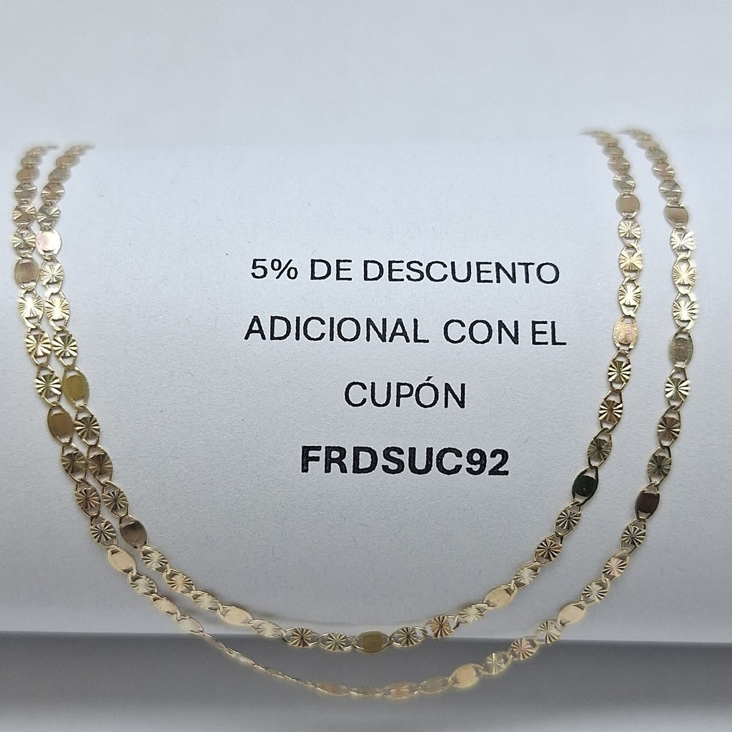 CADENAS TEJIDO GUCHI ORO 10K 40 A 45 CM 1.4 GR (NUEVO)