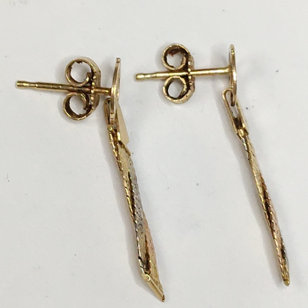 BROQUELES PAR ORO COMBINADO 14 K 1,10 GRMS (SEMINUEVO)