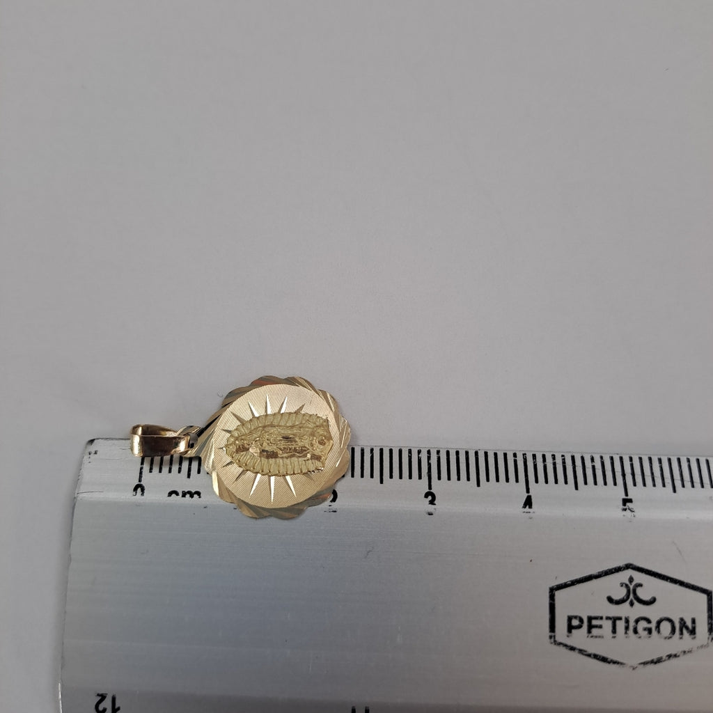 DIJE MEDALLA RELIGIOSA 14K 0.7 GR (NUEVO)