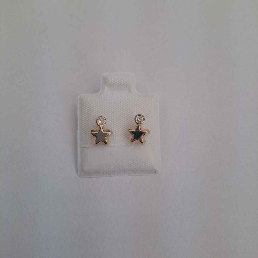 BROQUELES BROQUEL FIG ESTRELLA C CIRCONIA 14K 0.2603 GR (NUEVO)