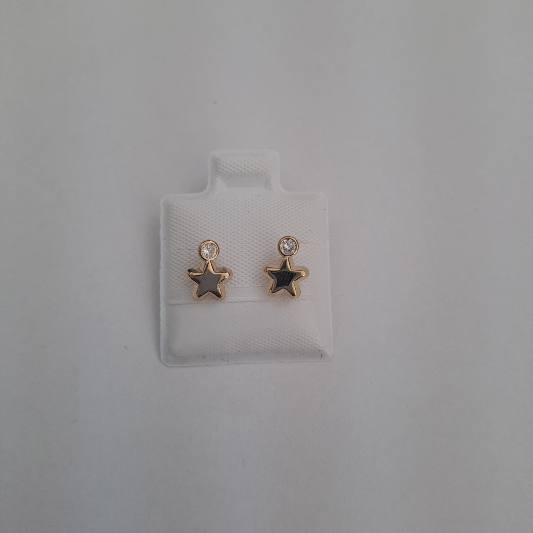 BROQUELES BROQUEL FIG ESTRELLA C CIRCONIA 14K 0.2603 GR (NUEVO)