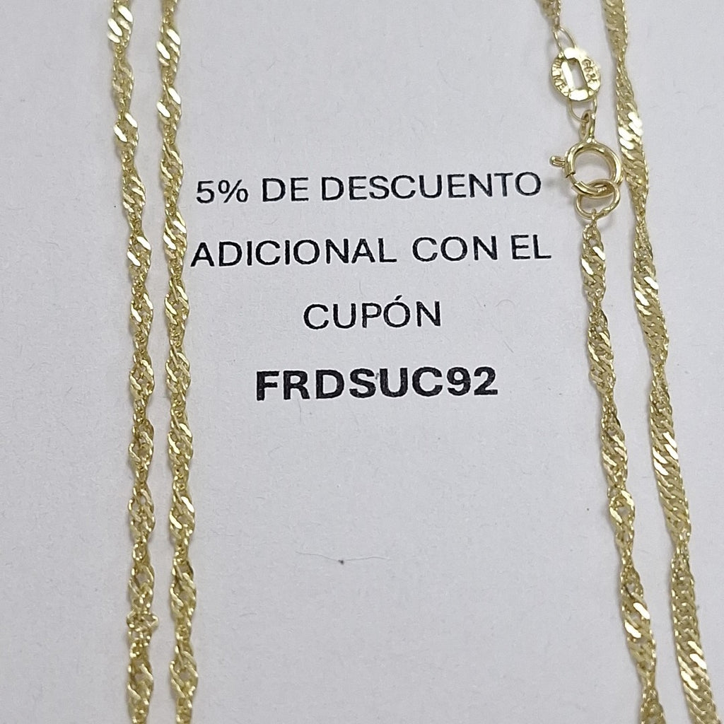 CADENA MEDIO TORZAL 10K 55 CM 2.4 GR (NUEVO)