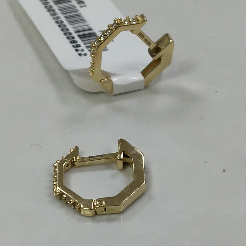 ARETES HUGGIES C CIRCONIAS 14K 1.8 GR (NUEVO)