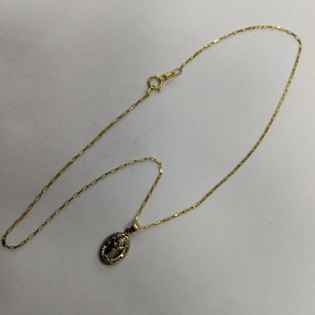 CADENA, MEDALLA RELIGIOSA ORO 14 K 1.6 GRMS (SEMINUEVO)