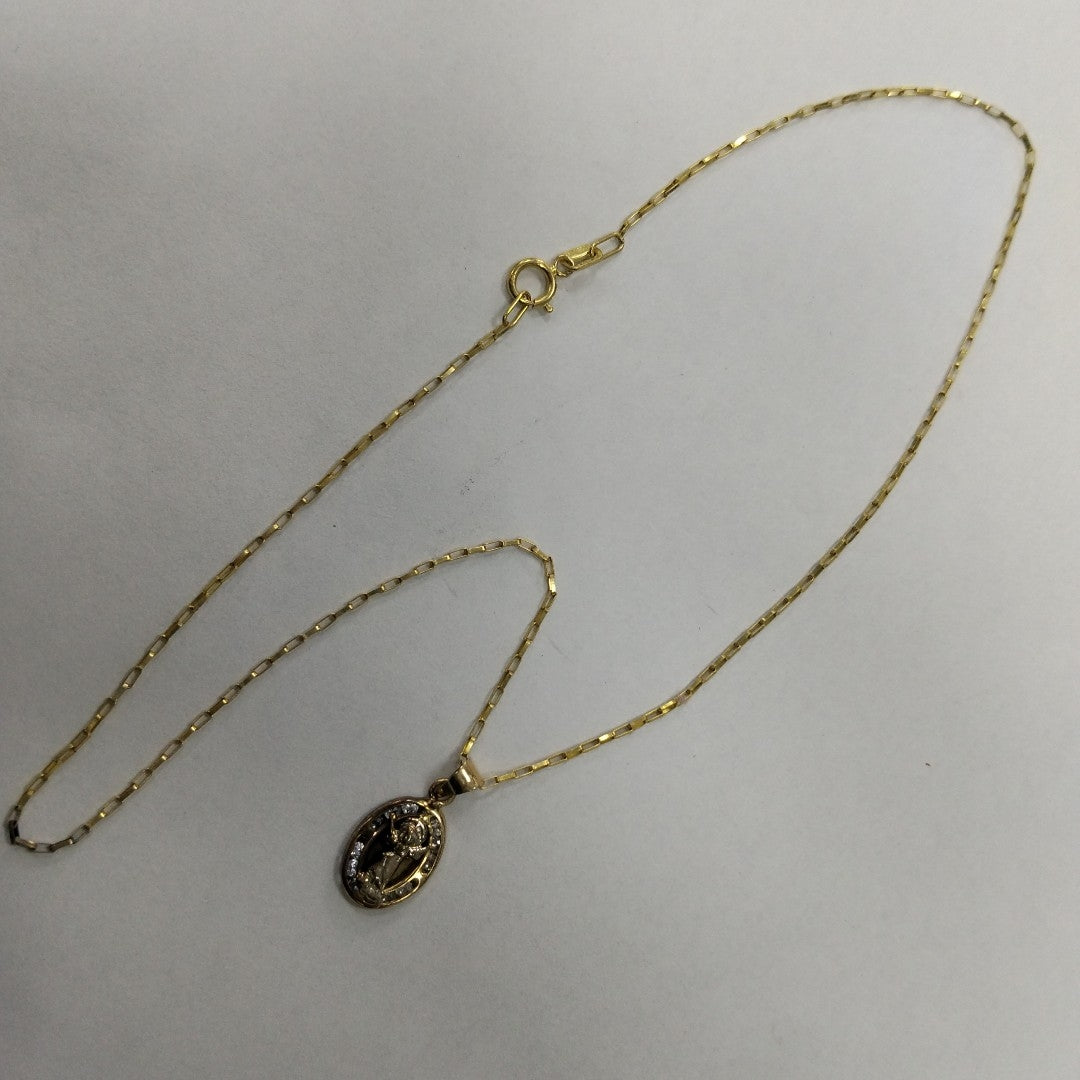 CADENA, MEDALLA RELIGIOSA ORO 14 K 1.6 GRMS (SEMINUEVO)