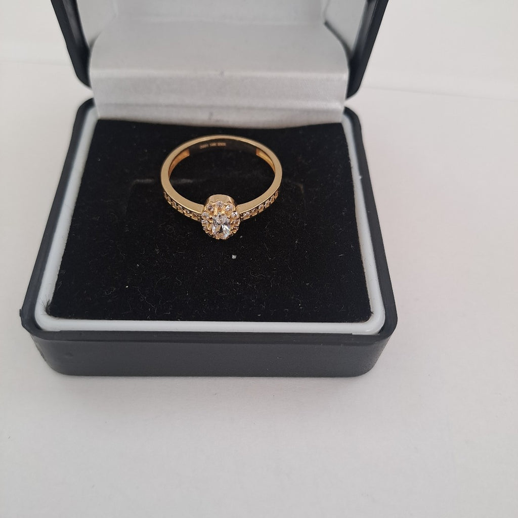 ANILLO ANILLITO C CIRCONIAS 14K 7 TALLA 2 GR (NUEVO)