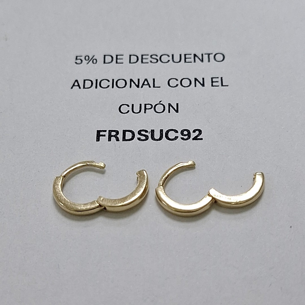 ARETES HUGGIE 14K 1.4 GR (NUEVO)